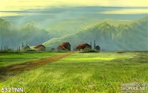 Tranh thiên nhiên cánh đồng hoa đẹp