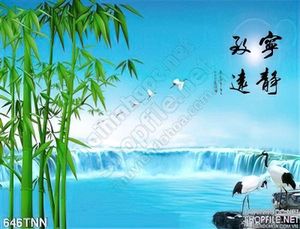 Tranh thiên nhiên cây tre phòng thủy trang trí phòng