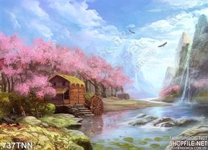 Tranh thiên nhiên thác nước đẹp dán tường