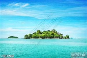 Tranh thiên nhiên đảo xanh trên biển