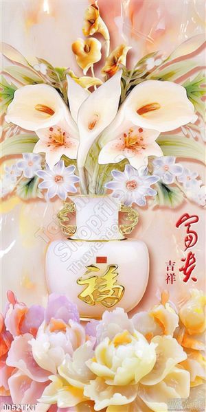 Tranh thư pháp giả ngọc trang trí tường