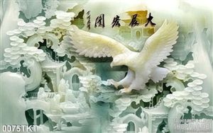 Tranh thư pháp giả ngọc chim đại bàng