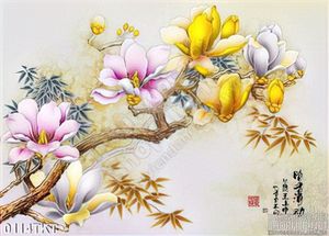 Tranh kim tiền thư pháp hoa Đại trang trí