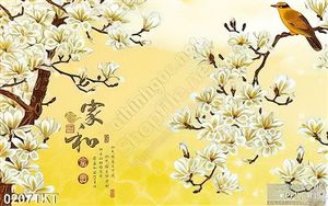 Tranh kim tiền hoa sứ thư pháp
