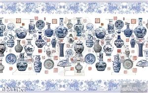 Tranh thư pháp bình cổ trang trí