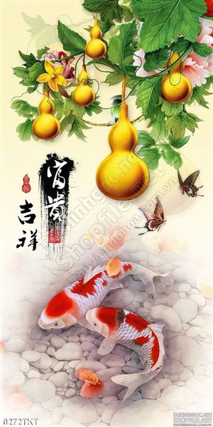 Tranh kim tiền cá chép phong thủy