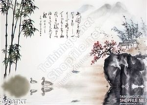 Tranh thư pháp sơn thủy nghệ thuật