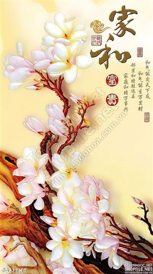 Tranh kim tiền hoa thư pháp