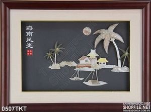 Tranh thư pháp cây dừa