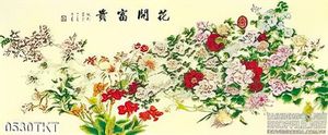 Tranh thư pháp hoa mẫu đơn cổ điển