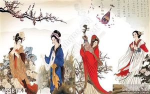 Tranh thư pháp tứ đại mỹ nhân