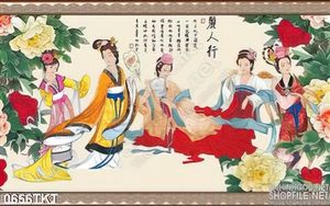 Tranh thư pháp tứ đại mỹ nhân