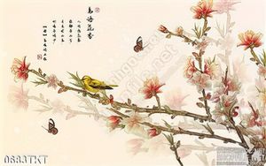 Tranh kim tiền hoa đào