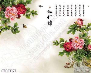 Tranh thư pháp hoa mẫu trang trí