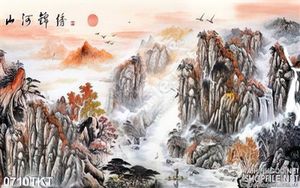 Tranh thư pháp sơn thủy trang trí