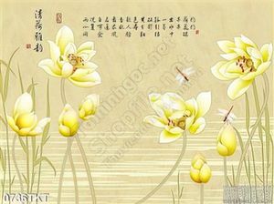 Tranh kim tiền hoa sen thư pháp