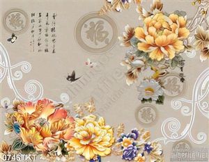 Tranh kim tiền hoa mẫu đơn nghệ thuật