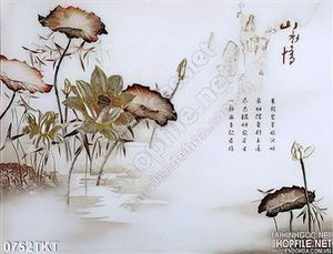 Tranh thư pháp hoa sen nghệ thuật