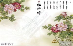 Tranh thư pháp hoa mẫu treo tường