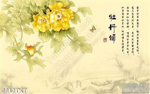 Tranh kim tiền hoa cúc trang trí
