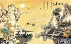 Tranh kim tiền sơn thủy nghệ thuật