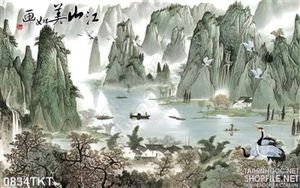 Tranh thư pháp non nước