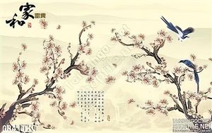 Tranh thư pháp hoa xuân nghệ thuật