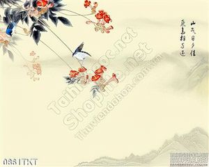 Tranh thư pháp chim yến