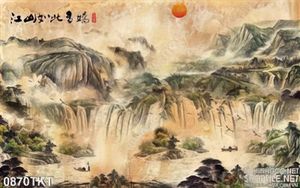 Tranh thư pháp thác nước nghệ thuật