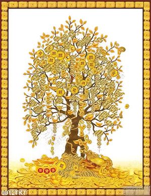 Tranh kim tiền cây tiền vàng