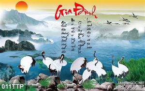 Tranh thư pháp gia đình in canvas