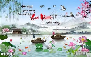 Tranh thư pháp quê  hương