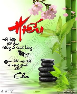 Tranh thư pháp chữ hiếu