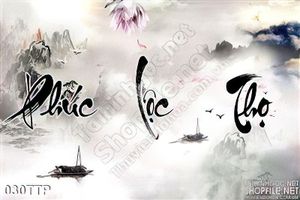 Tranh thư pháp chữ phúc lộc thọ