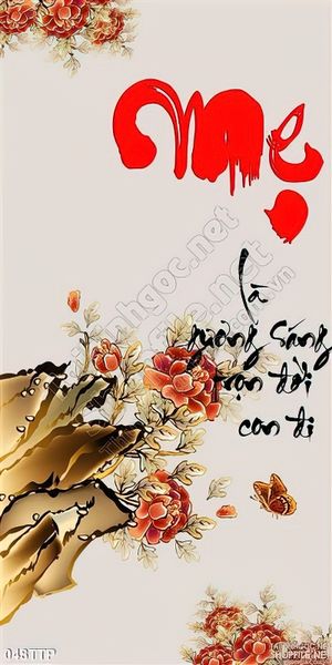 Tranh thư pháp in canvas về mẹ