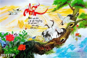Tranh thư pháp chữ nhẫn treo tường