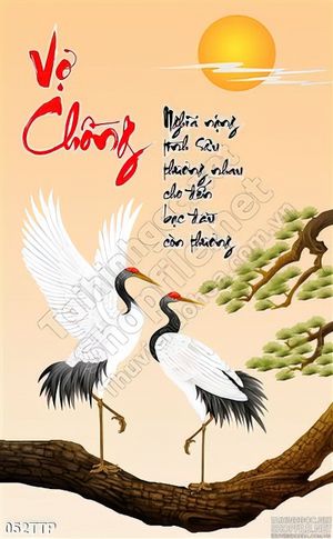 Tranh thư pháp vợ chồng đẹp