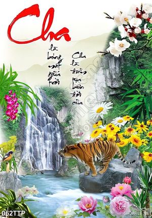 Tranh thư pháp về cha psd