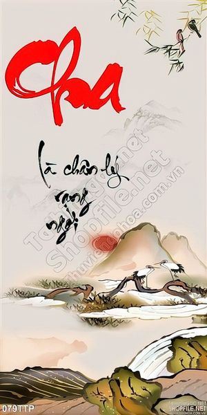 Tranh thư pháp treo tường về cha