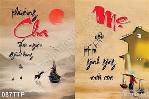 Tranh thư pháp tình yêu thương cha mẹ