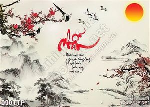 Tranh thư pháp chữ nhẫn in canvas