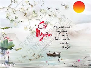 Tranh thư pháp phong cảnh con sông