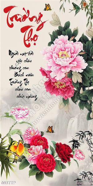 Tranh thư pháp chữ trường thọ