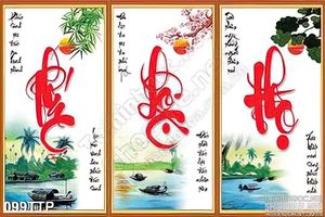 Tranh thư pháp dán tường phúc lộc thọ