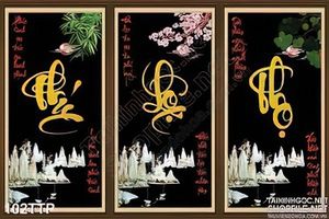 Tranh phúc lộc thọ thư pháp
