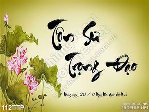 Tranh thư pháp tôn sư trọng đạo