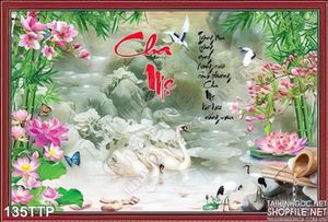Tranh thư pháp về cha và mẹ