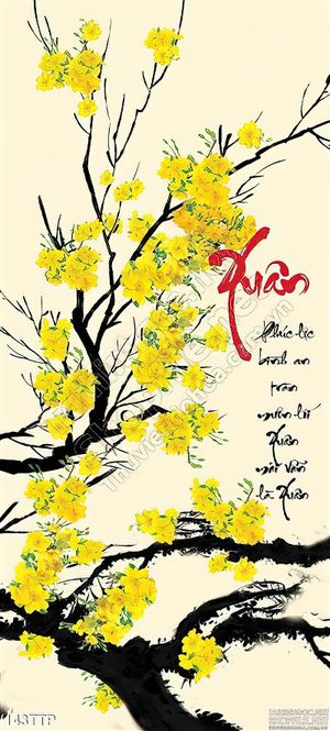 Tranh thư pháp chúc xuân