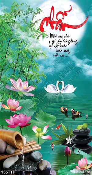 Tranh thư pháp chữ nhẫn nghệ thuật