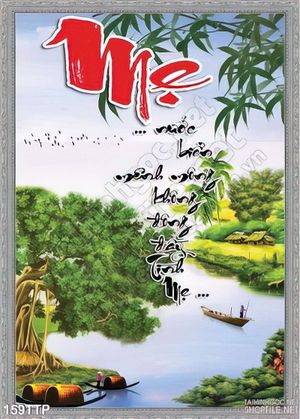 Tranh thư pháp về công ơn của mẹ